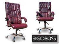 Офисное массажное кресло EGO BOSS EG1001 Maroon в комплектации ELITE натуральная кожа - магазин СпортДоставка. Спортивные товары интернет магазин в Барнауле 